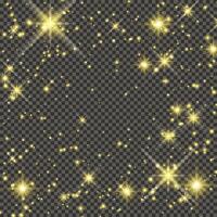 Gold glittering dust on a gray background. Dust with gold glitter effect and empty space for your text. illustration vector