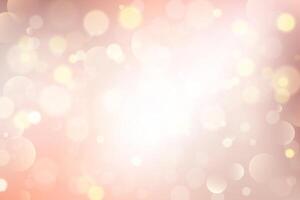 Light background with bokeh. Abstract golden glitter texture. Beige gradient with glow. Ivory pastel blurred backdrop for wedding invitation design. Nude elegant gradation wallpaper vector