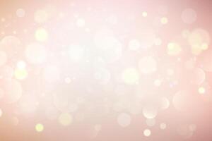 Light background with bokeh. Abstract golden glitter texture. Beige gradient with glow. Ivory pastel blurred backdrop for wedding invitation design. Nude elegant gradation wallpaper vector