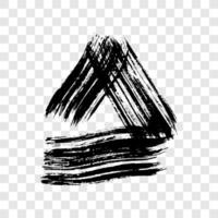 Black grunge brush strokes in triangle form vector