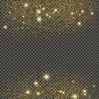 Gold glittering dust on a gray background. Dust with gold glitter effect and empty space for your text. illustration vector