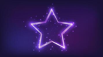 Neon double frame with shining effects vector