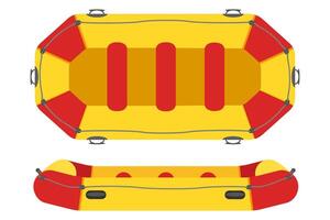 inflatable rafting boat flat style illustration isolated on white background vector