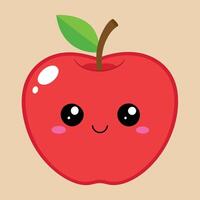 Cartoon Apple fruit colorful illustration. apple style for design resources vector