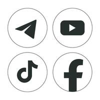 icon social media linear for design asset vector