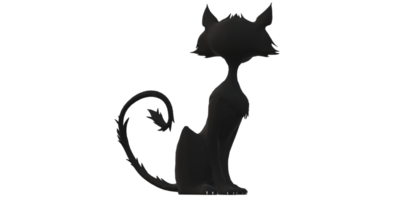 Scary Black cat on a Transparent Background png