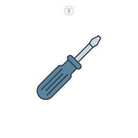 Screwdriver icon symbol illustration isolated on white background vector