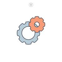 Gear Setting icon symbol illustration isolated on white background vector