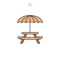 Picnic Table icon symbol illustration isolated on white background vector