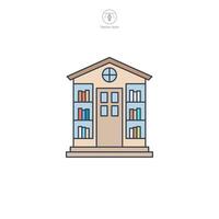 Library building icon symbol illustration isolated on white background vector