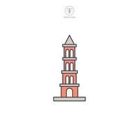 Tower building icon symbol illustration isolated on white background vector