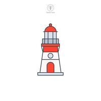 Lighthouse building icon symbol illustration isolated on white background vector