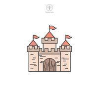 Castle building icon symbol illustration isolated on white background vector