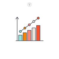 Bar Graph icon symbol illustration isolated on white background vector