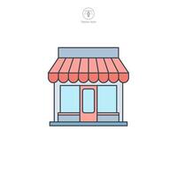 Storefront building icon symbol illustration isolated on white background vector
