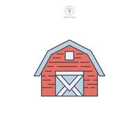 Barn building icon symbol illustration isolated on white background vector