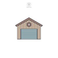 Garage building icon symbol illustration isolated on white background vector