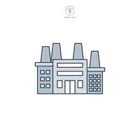 Factory building icon symbol illustration isolated on white background vector