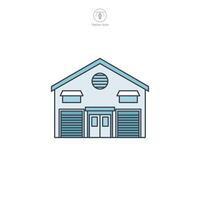 Warehouse building icon symbol illustration isolated on white background vector