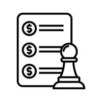 document with chess pawn icon vector