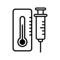 thermometer with syringe icon vector