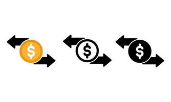 money with arrow left and right icon vector