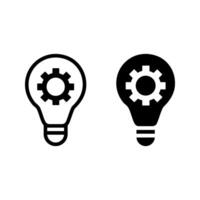lightbulb with cogwheel icon vector