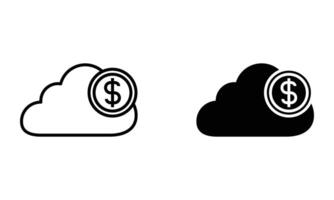 cloud with money illustration of financial technology and digital marketing icon vector