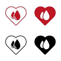 Illustration of blood donation with various style icon vector