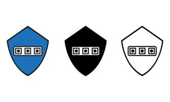 illustration of shield and password icon vector