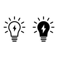 lightbulb with lightning bolt vector