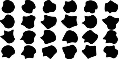 Abstract black blob shape organic set. . Simple fluid circle shape, trendy wrap circle, blob shape element collection. Blob color collection vector