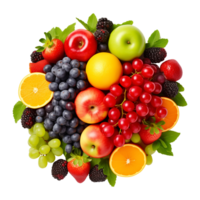 Fruits Top View Isolated on Transparent Background png