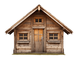 Wood Shack Front View Isolated on Transparent Background png