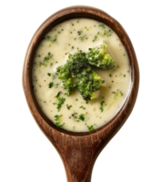 Broccoli Soup in Wooden Spoon png