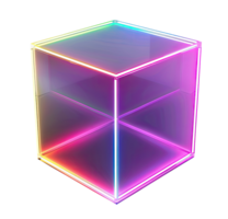 Abstract Neon Cube png