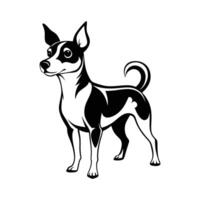 Rat Terrier dog silhouette , logo style vector