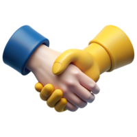 Handshake 3D model for use in business design png