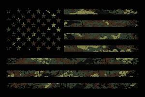 American Flag With Camouflage Design vector