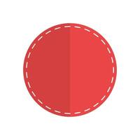 Red badge sewn design element for product promotion. illustration. vector
