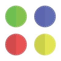 Round empty frame with dotted cut line. vector