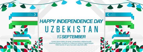 Happy Independence Day of the Republic of Uzbekistan vector