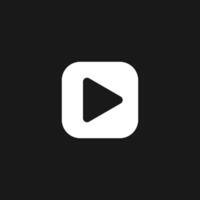 Play button icon on black background. vector