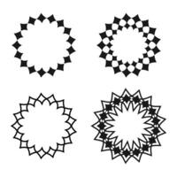 Round Circle Stroke Shapes Elements Icon Set. illustration vector