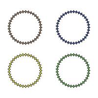 Round Circle Stroke Shapes Elements Icon Set. illustration vector