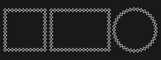 Circle and square frames. Simple label frame. illustration vector