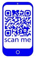 QR code displayed on smartphone screen icon with scan me text underneath. Minimalistic design on white background. Concept of digital information access. illustration vector