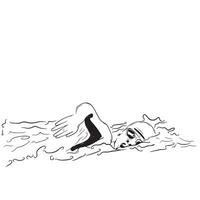 race athlete swimmer, isolated swimming illustration vector