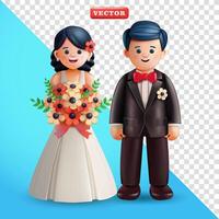Wedding couple, 3d suitable for events and design elements vector