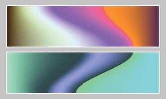 Colorful gradient background with copy space. Fluid color gradation design. Trendy banner template set. vector